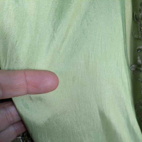 Vintage Prom Dress Ball Gown Maxi 10 Green Y2K Fairy Princess Beaded Strapless - Picture 16 of 16